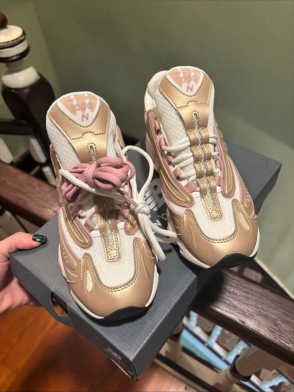 New Balance 1000 Sneakers gold/ tan & Pink US 5.5y or 7 women